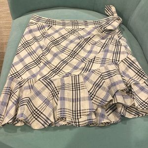 VERONICA BEARD
Kaia Tie-Waist Plaid Mini Skirt